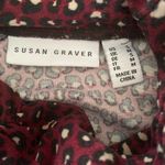 Susan Graver burgundy and black leopard print long sleeve pullover turtleneck S Photo 7