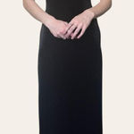 All that jazz 90s vintage black velvet mesh neckline prom formal dress Photo 0