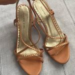 Gianni Bini  NWOT peach and gold strapped heels. Photo 0
