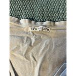 ZARA  White Crew Neck Women's Cropped Waffle Knit T-Shirt -- Size L Photo 1