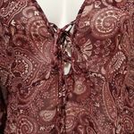 New York & Co. Burgundy & Pink Boho Blouse Photo 5
