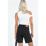 Princess Polly Xena Long Denim Shorts Black Size 2 Photo 1