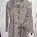 Anthropologie Anthropolgie Moth Wool Blend Belted Gray Patterned Cardigan W1244 Sz S Photo 0