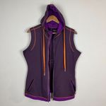 Title Nine Title‎ Nine Vest Womens Large Purple Zip Up Hooded Pockets Athletic Fleece Lined Photo 4