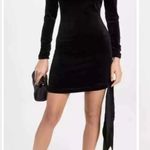 Likely  Welcox Mock Neck Velvet Long Sleeve Mini Dress in Black Photo 9