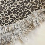 Free People NWT Cheetah Print Frayed Hem Denim Skirt Photo 5