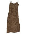 Sage The Label  Brown Ruched Bodycon Midi Dress(Size Small) Photo 4
