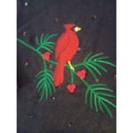 Wish for Joy black button down sweater cardinals embroidery w sequins L Vtg Size L Photo 4