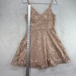 Windsor  Dress Party‎ Cocktail Lace V Neck Sleeveless Fit Flare Beige jrs Size 3 Photo 3