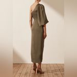 Shona joy  Luxe Tie Front One Shoulder Dress in Pine AU6/US2 Photo 3