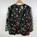 Drapers & Damons Floral Embroidered Sheer Mesh Zip Front Jacket 2X Cottage Boho Black Photo 5