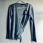 ALLSAINTS  Lonia Merino Wool Heather Gray Wrap Cardigan Sweater Women Size M NWT Photo 8