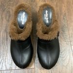 Charles David  Leather Faux Fur Lined Black Clogs Photo 1