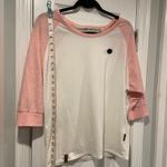 Naketano  Size XL Pink White Ringer Short Sleeve Tee Shirt Leather Logo Photo 7