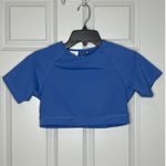 AYBL  Medium Staple Crop Short Sleeve Shirt in Cobalt Blue Athleisure Workout Gym Photo 1