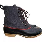 G.H. Bass &Co. GH Bass & Co Harlequin Duck Boots Womens 6 Gray Wool Lace Up Ankle Rain Outdoor Photo 4