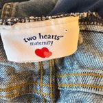 Two Hearts Maternity cuffed jeans.‎ Size XL. Stretch panel with drawstring. Blue Photo 5