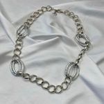 Dana Buchman Early 2000's Chunky Chainlink Silver Metal Necklace Photo 2