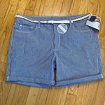 Riders By Lee Lee Riders denim shorts blue and white stripe+belt, Size 18 Photo 0