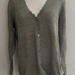 Frye Women's Pointelle Cardigan, Sage, Size Large, NWT Photo 0