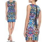 Milly  Multicolor Stained Glass Print Slim Sleeveless Sheath Dress 4 Photo 1