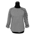 Halogen  | XS | Gingham Check Poplin Ruffle & Button Detail Tunic Top Blouse Photo 1