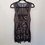 Ark & Co. Black & Nude Crochet Lace Sleeveless Short Mini Dress Classic Small Photo 3