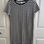 Old Navy  blue white striped short sleeve t shirt dress size large Photo 0