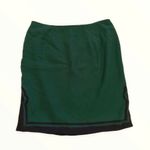 Ellen Tracy Linda Allard  Wool Mini Skirt Ever Green Black Zip Up Back Size 12 Photo 0