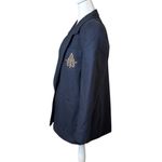 Harvé Benard Vintage Womens Harve Benard Navy Blue Wool Blazer Jacket Crest Medium Preppy Photo 2