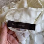 The Limited Off white sheer polka dot ruffled & pleated blouse Photo 5