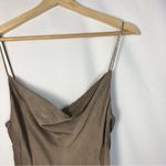 ZARA  Brown Cowl Neck Satin Slip Mini Dress XS Photo 2