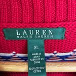 Ralph Lauren Nordic Sweater XL Red Blue NWT V Neck Cotton Long Sleeve NEW Photo 7