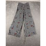 Lovers + Friends black white stripe floral print wide leg pants small Photo 1