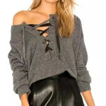 Rails Cashmere Wool Blend Amelia Lace Up Sweater Charcoal Grey Size XS Photo 0