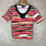 Rafaella Retro Short Sleeve Braided T-Shirt Medium Photo 6
