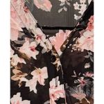 Siren Lily Womens Plus Size 2X Sheer Black Floral Mesh V-neck Top Short Sleeve Photo 2