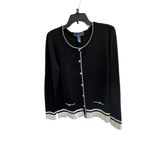 Karen Scott  Black & White Trim Cardigan Sweater –‎ Women’s Large Photo 1