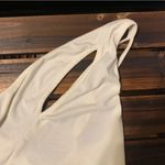 We Wore What  One Shoulder Cutout Jersey Tank in Cream Size Small Photo 3