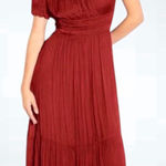 Current Air Anthropologie  Brooklyn Midi Dress in Burgundy Size M Photo 0