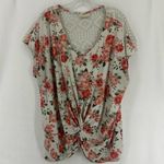 Bobbie & Brooks Bobbie Brooks Floral Lace Short Sleeve Blouse Womens 3X Photo 0