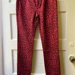 DL1961 Florence Club Instasculpt red black leopard print skinny stretch jeans 25 Photo 0