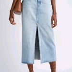 Pistola  High Rise Alice Denim Midi Maxi Skirt Brooklyn Size 30 Raw Hem Slit Photo 6