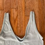 light blue ribbed v neck tank top cropped bra top Size M Photo 1