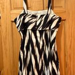 Banana Republic  linen-blend abstract black and white pattern dress NWT Photo 1