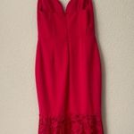 Aidan Mattox Red Mermaid Lace cocktail dress Photo 4