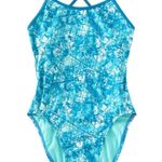 TYR Sz L Bayou Cutout Fit One Piece Swimsuit Turquoise High Cut Leg UPF 50 Blue Size L Photo 8