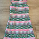 Milly  Tweed Cotton Blend Lamb Leather Fray Raw Seam Aztec Mini Dress Size 0 Photo 0