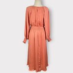 Floret Studios Modern Prairie Style Midi Dress Women's Medium Peach Long Sleeves Orange Photo 2
