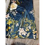 Lulus NWOT Large Remarkable Entrance Navy Blue Floral Print Satin Midi Dress Photo 3